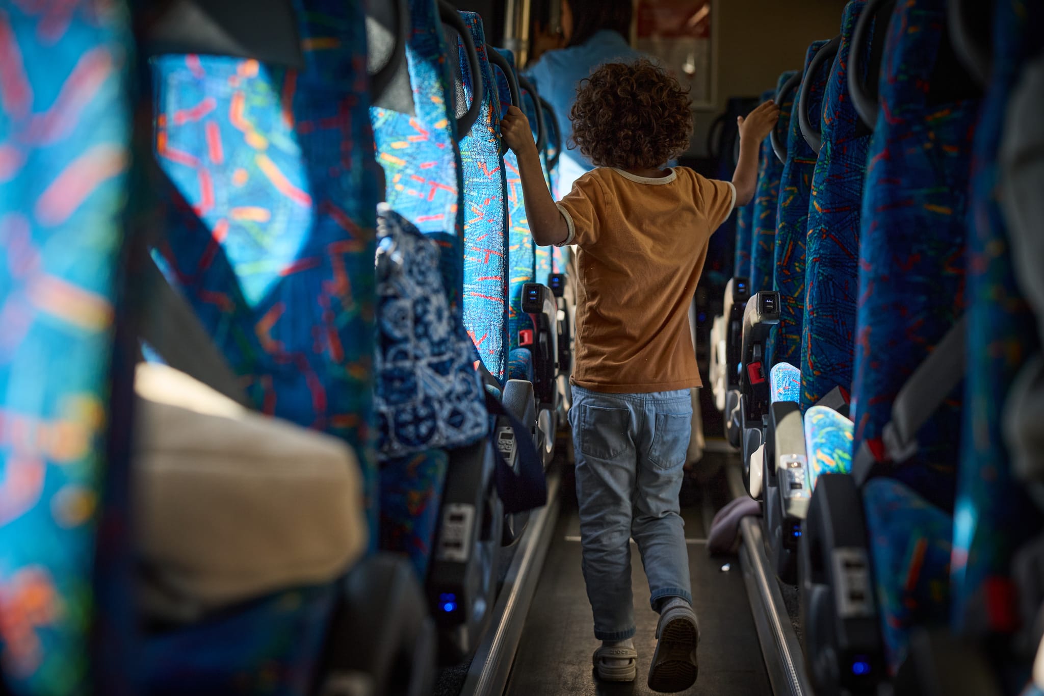 Man reading on coach